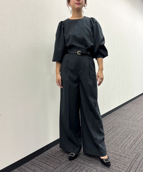 N.O.R.C（ノーク）の「ウォシャブルワイドストレートパンツ【CLEAN MOTION】（その他パンツ・レディース・ブラック/グレー/ネイビー/チャコール・S/M）」の9枚目の写真