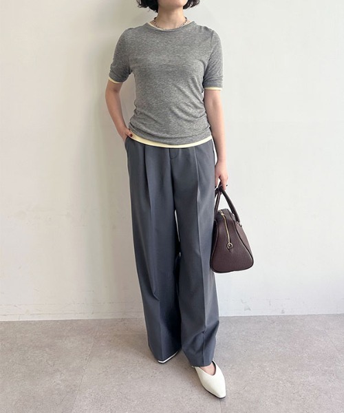 N.O.R.C（ノーク）の「ウォシャブルワイドストレートパンツ【CLEAN MOTION】（その他パンツ・レディース・ブラック/グレー/ネイビー/チャコール・S/M）」の12枚目の写真