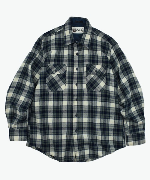 セール】【ヴィンテージ古着】80's Grizzly チェック柄シャツ