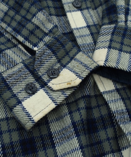 LABORATORY R（ラボラトリーアール）の「【ヴィンテージ古着】80’s Grizzly チェック柄シャツ（シャツ/ブラウス・メンズ・ブルー・MEDIUM）」の4枚目の写真
