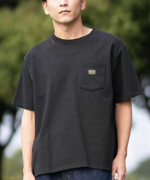 RVCA(ルーカ)の「RVCA/ルーカ 半袖Tシャツ ポケット BF041-262(Tシャツ/カットソー・メンズ・スミクロ/ブラック/ホワイト・L/M/S)」の1枚目の写真