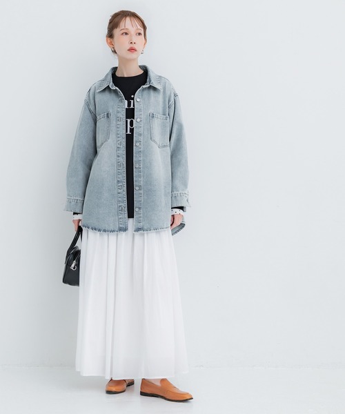 coca（coca）（コカ）の「オーバーサイズデニムジャケット（デニムジャケット・レディース・グレー/ライトブルー・L/M）」の15枚目の写真