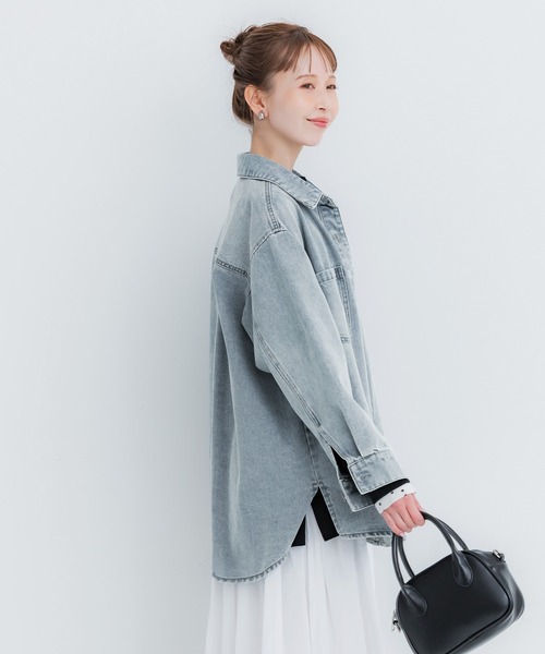 coca（coca）（コカ）の「オーバーサイズデニムジャケット（デニムジャケット・レディース・グレー/ライトブルー・L/M）」の16枚目の写真