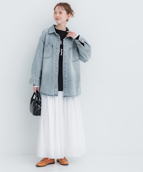 coca（coca）（コカ）の「オーバーサイズデニムジャケット（デニムジャケット・レディース・グレー/ライトブルー・L/M）」の17枚目の写真