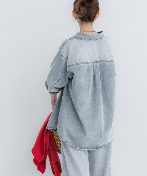 coca（coca）（コカ）の「オーバーサイズデニムジャケット（デニムジャケット・レディース・グレー/ライトブルー・L/M）」の18枚目の写真