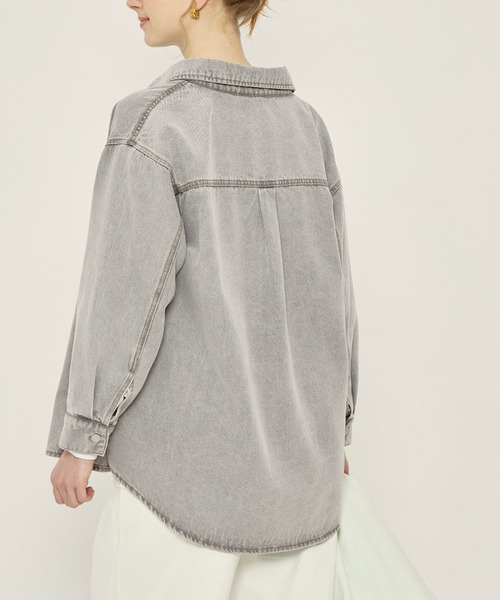 coca（coca）（コカ）の「オーバーサイズデニムジャケット（デニムジャケット・レディース・グレー/ライトブルー・L/M）」の22枚目の写真