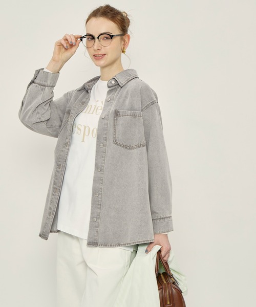 coca（coca）（コカ）の「オーバーサイズデニムジャケット（デニムジャケット・レディース・グレー/ライトブルー・L/M）」の5枚目の写真