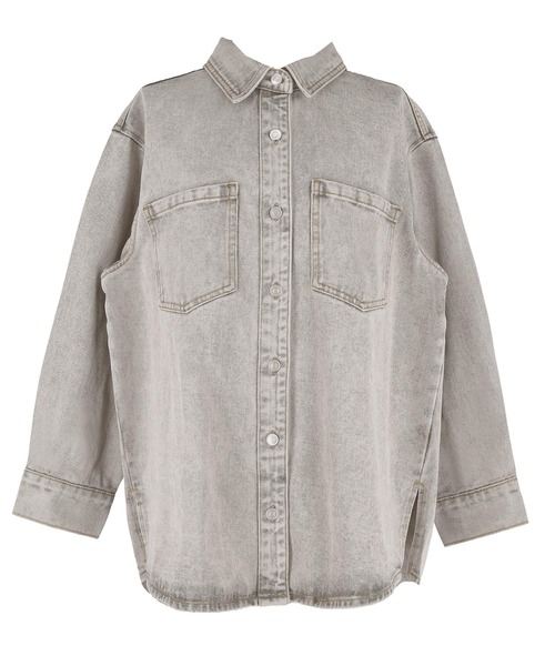 coca（coca）（コカ）の「オーバーサイズデニムジャケット（デニムジャケット・レディース・グレー/ライトブルー・L/M）」の13枚目の写真
