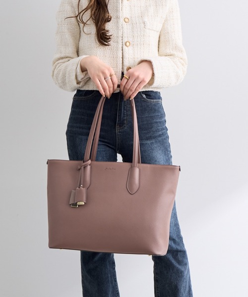 Jewelna Rose(ジュエルナローズ)の「リタ・トートバッグ A4サイズ 16146(トートバッグ・レディース・ブラック/ライトベージュ/スモークピンク/チャコール/バーガンディー・FREE)」の4枚目の写真