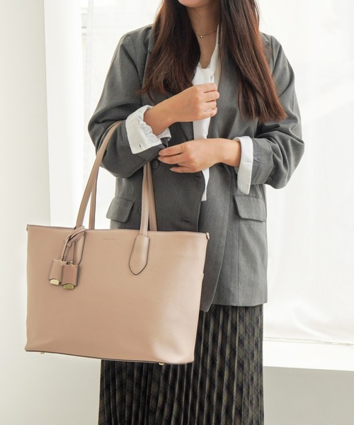 Jewelna Rose(ジュエルナローズ)の「リタ・トートバッグ A4サイズ 16146(トートバッグ・レディース・ブラック/ライトベージュ/スモークピンク/チャコール/バーガンディー・FREE)」の3枚目の写真