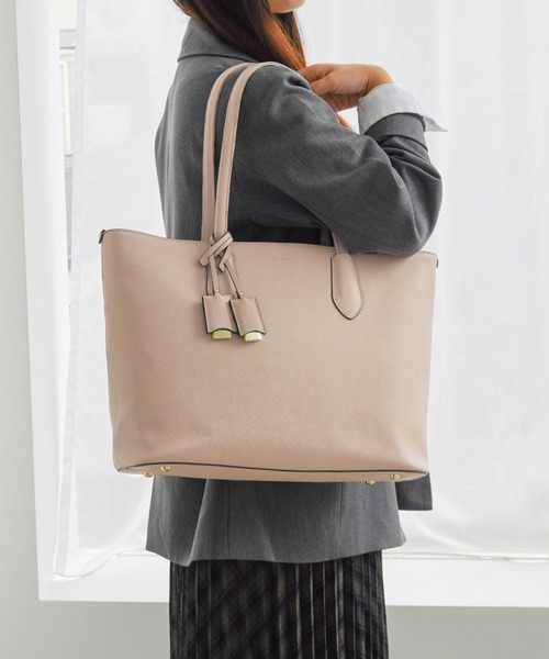 Jewelna Rose(ジュエルナローズ)の「リタ・トートバッグ A4サイズ 16146(トートバッグ・レディース・ブラック/ライトベージュ/スモークピンク/チャコール/バーガンディー・FREE)」の12枚目の写真