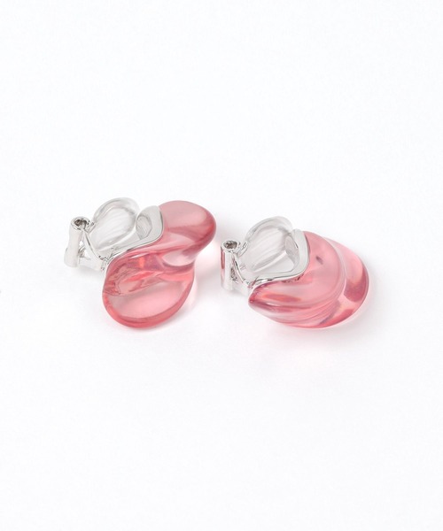 【値下げ】nikori ニコリ ハンドメイド イヤリング ピンク×パイソン 値下げ】nikori ニコリ ハンドメイド イヤリング ピンク