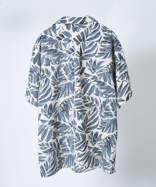 Starting Over(スターティングオーバー)の「leaf pattern open collar shirt short sleeve / リーフ柄 オープンカラー シャツ 半袖(シャツ/ブラウス・メンズ・ブルー/オフホワイト/オレンジ・M/L)」の8枚目の写真