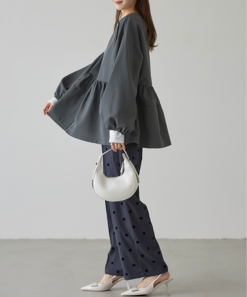 &. NOSTALGIA(アンドドットノスタルジア)の「【ZOZO限定】ペプラムブルゾン(ブルゾン・レディース・ベージュ/チャコールグレー/ブラック・M)」の13枚目の写真