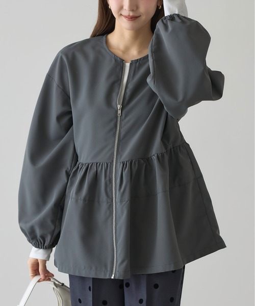 &. NOSTALGIA(アンドドットノスタルジア)の「【ZOZO限定】ペプラムブルゾン(ブルゾン・レディース・ベージュ/チャコールグレー/ブラック・M)」の7枚目の写真