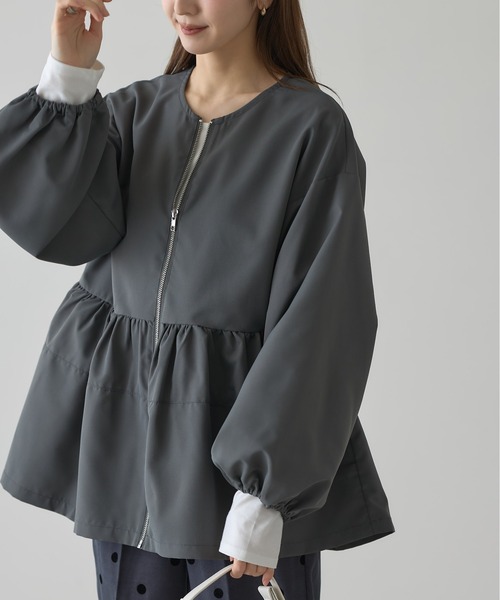 &. NOSTALGIA(アンドドットノスタルジア)の「【ZOZO限定】ペプラムブルゾン(ブルゾン・レディース・ベージュ/チャコールグレー/ブラック・M)」の8枚目の写真