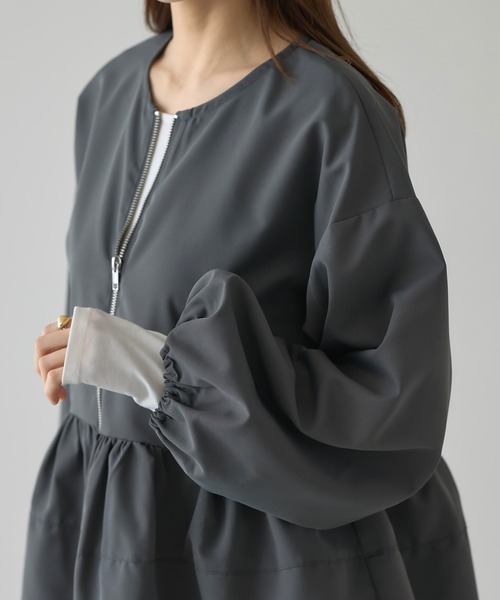 &. NOSTALGIA(アンドドットノスタルジア)の「【ZOZO限定】ペプラムブルゾン(ブルゾン・レディース・ベージュ/チャコールグレー/ブラック・M)」の9枚目の写真