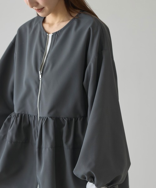 &. NOSTALGIA(アンドドットノスタルジア)の「【ZOZO限定】ペプラムブルゾン(ブルゾン・レディース・ベージュ/チャコールグレー/ブラック・M)」の10枚目の写真