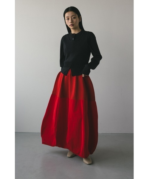 STYLEMIXER（スタイルミキサー）の「ドッキングコクーンスカート（スカート・レディース・レッド/ブラック・SMALL/MEDIUM）」の12枚目の写真
