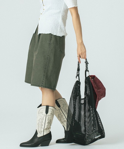 OUTDOOR PRODUCTS（アウトドアプロダクツ）の「【ROSE BUD別注】(OUTDOOR PRODUCTS)MESH SHOPPER（ショルダーバッグ・レディース・ブラウン/ホワイト/ブラック・ONE SIZE）」の8枚目の写真