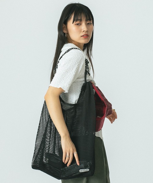 OUTDOOR PRODUCTS（アウトドアプロダクツ）の「【ROSE BUD別注】(OUTDOOR PRODUCTS)MESH SHOPPER（ショルダーバッグ・レディース・ブラウン/ホワイト/ブラック・ONE SIZE）」の20枚目の写真