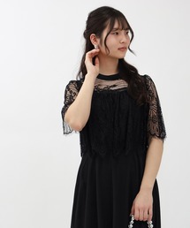TRUDEA | シフォン×レースドッキング(ドレス)