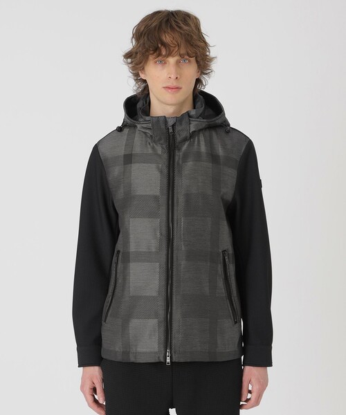 BLACK LABEL CRESTBRIDGE(ブラックレーベル・クレストブリッジ)の「【BLACK lab.】シャドーチェックハイブリッドパーカー(ブルゾン・メンズ・ネイビー/グレー系その他・L/M/XL)」の9枚目の写真