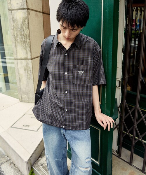 セール】UMBRO/アンブロ 別注 UMBRO 刺繍チェックシャツ(限定展開