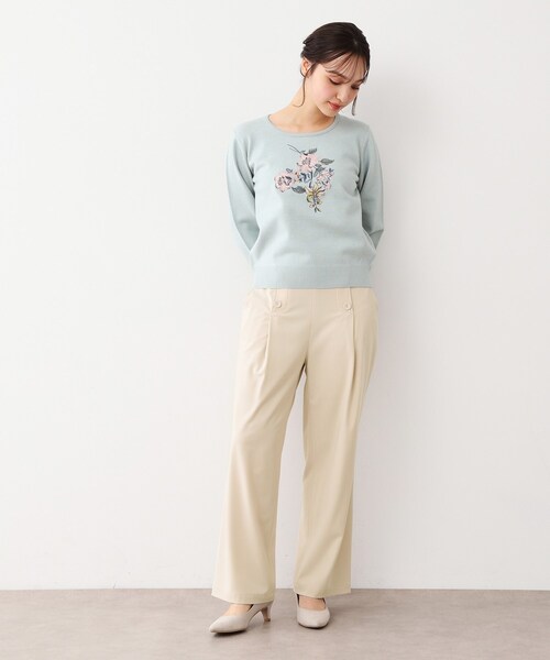LAURA ASHLEY（ローラアシュレイ）の「【ジャージ素材／ストレート】マリンパンツ（その他パンツ・レディース・ネイビー/ベージュ・38/40）」の17枚目の写真