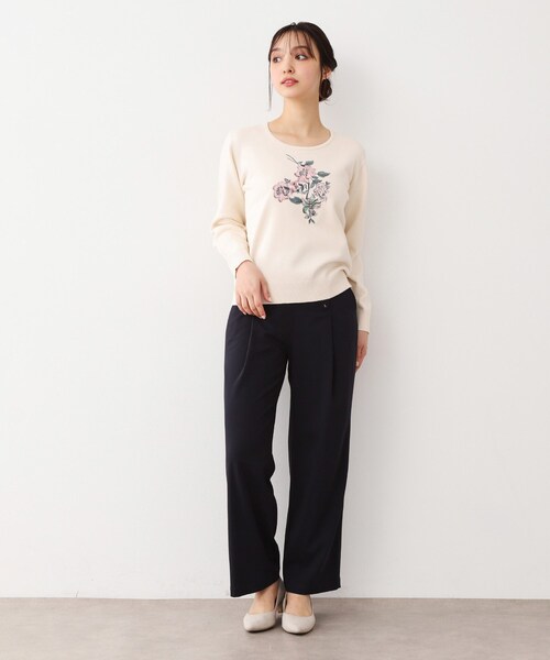LAURA ASHLEY（ローラアシュレイ）の「【ジャージ素材／ストレート】マリンパンツ（その他パンツ・レディース・ネイビー/ベージュ・38/40）」の13枚目の写真