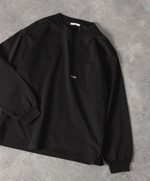 BAYFLOW(ベイフロー)の「ワンポイント刺繍長袖Tシャツ(Tシャツ/カットソー・メンズ・チャコール/ホワイト/オフホワイト/ブラック・MEDIUM/LARGE)」の4枚目の写真