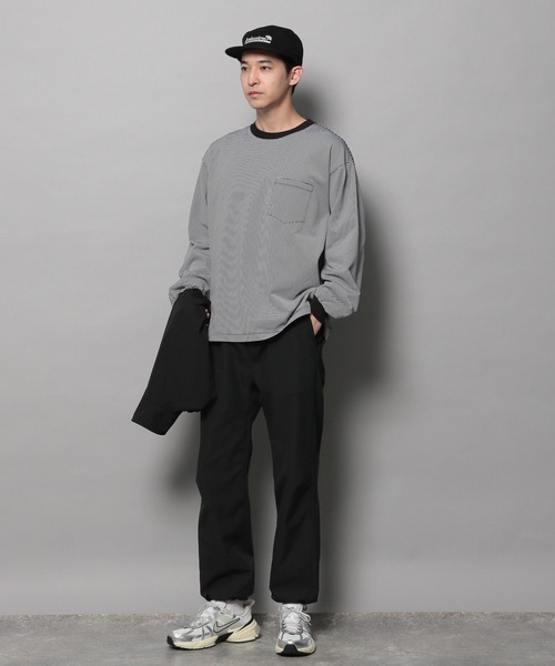 BAYFLOW(ベイフロー)の「ワンポイント刺繍長袖Tシャツ(Tシャツ/カットソー・メンズ・チャコール/ホワイト/オフホワイト/ブラック・MEDIUM/LARGE)」の13枚目の写真