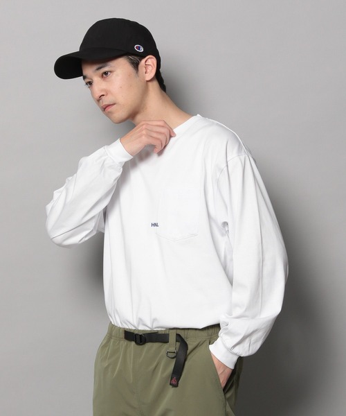 BAYFLOW(ベイフロー)の「ワンポイント刺繍長袖Tシャツ(Tシャツ/カットソー・メンズ・チャコール/ホワイト/オフホワイト/ブラック・MEDIUM/LARGE)」の9枚目の写真