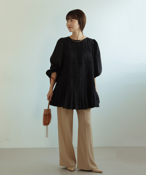 plage（プラージュ）の「cotton/silk tiered ブラウス（シャツ