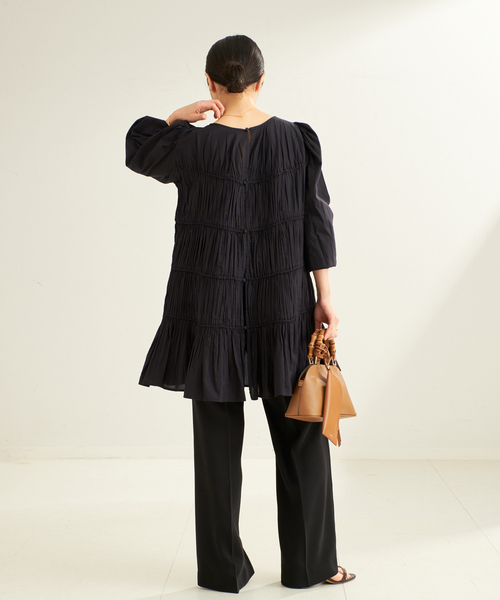plage プラージュ cotton/silk tiered ブラウス cotton/silk tiered ブラウス（シャツ／ブラウス）｜Plage