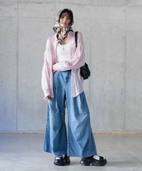 PAGEBOY（ページボーイ）の「ヨウリュウシアーシャツ（シャツ/ブラウス・レディース・モスグリーン/ブラック/オフホワイト/ピンク系その他・FREE）」の11枚目の写真