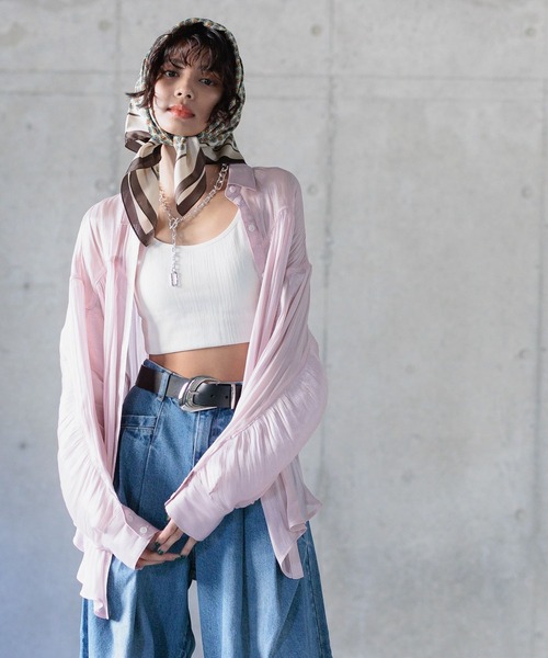 PAGEBOY（ページボーイ）の「ヨウリュウシアーシャツ（シャツ/ブラウス・レディース・モスグリーン/ブラック/オフホワイト/ピンク系その他・FREE）」の15枚目の写真