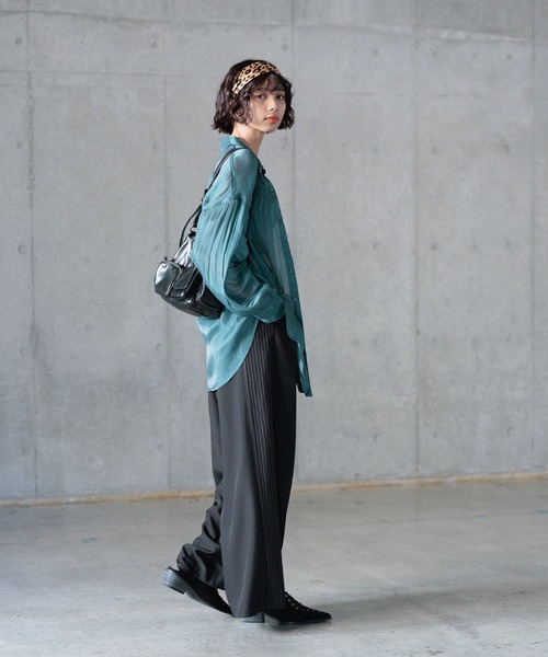 PAGEBOY（ページボーイ）の「ヨウリュウシアーシャツ（シャツ/ブラウス・レディース・モスグリーン/ブラック/オフホワイト/ピンク系その他・FREE）」の17枚目の写真