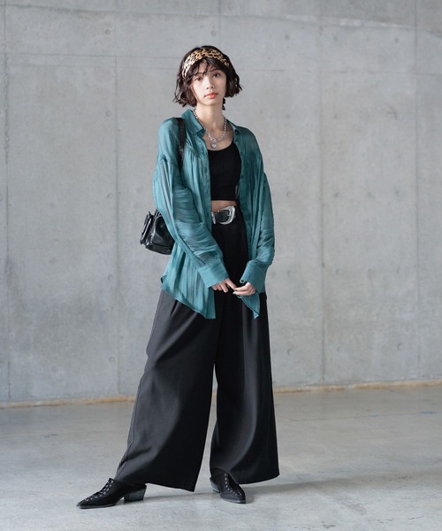 PAGEBOY（ページボーイ）の「ヨウリュウシアーシャツ（シャツ/ブラウス・レディース・モスグリーン/ブラック/オフホワイト/ピンク系その他・FREE）」の19枚目の写真