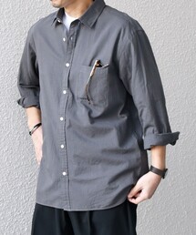SHIPS any:〈洗濯機可能〉コットン/リネン ７分袖 レギュラー シャツ 25SS◇