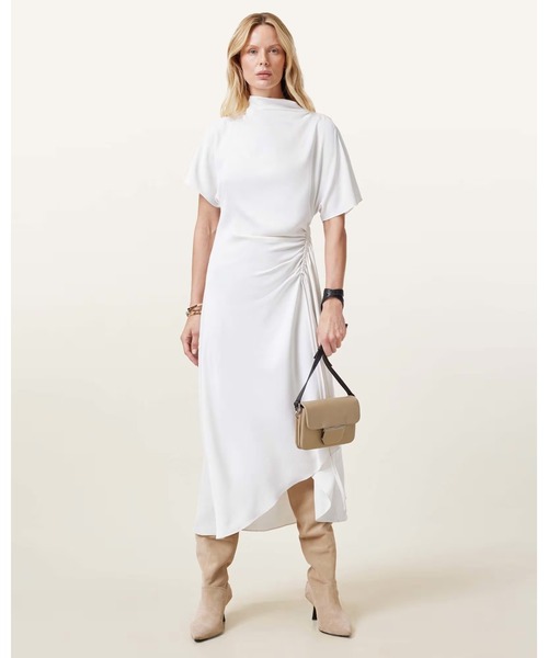 ALLSAINTS(オールセインツ)の「ROSIE SHORT SLEEVE MIDI DRESS | ROSIE 半袖 ミディ ドレス・ワンピース(ワンピース・レディース・ホワイト系その他・4/6/8)」の2枚目の写真