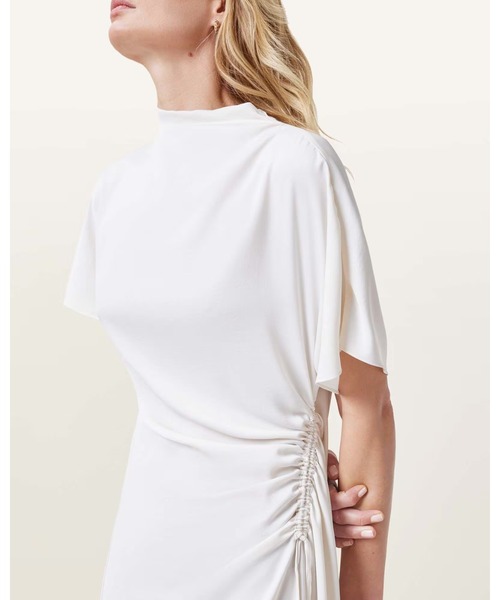 ALLSAINTS(オールセインツ)の「ROSIE SHORT SLEEVE MIDI DRESS | ROSIE 半袖 ミディ ドレス・ワンピース(ワンピース・レディース・ホワイト系その他・4/6/8)」の3枚目の写真