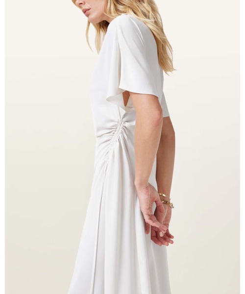 ALLSAINTS(オールセインツ)の「ROSIE SHORT SLEEVE MIDI DRESS | ROSIE 半袖 ミディ ドレス・ワンピース(ワンピース・レディース・ホワイト系その他・4/6/8)」の4枚目の写真
