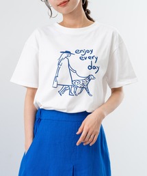 【refinedworks】フロント プリント デザイン が 可愛い Tシャツ