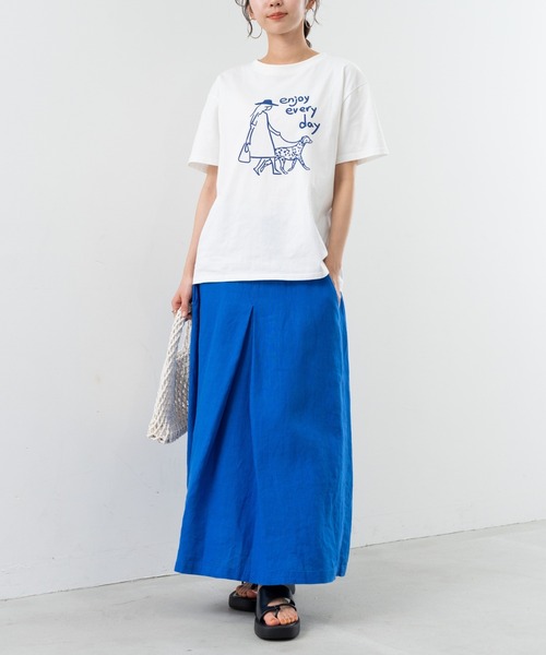 refinedworks（リファインドワークス）の「【refinedworks】フロント プリント デザイン が 可愛い Tシャツ（Tシャツ/カットソー・レディース・アイボリー/グリーン・FREE）」の10枚目の写真