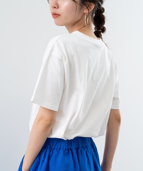 refinedworks（リファインドワークス）の「【refinedworks】フロント プリント デザイン が 可愛い Tシャツ（Tシャツ/カットソー・レディース・アイボリー/グリーン・FREE）」の12枚目の写真