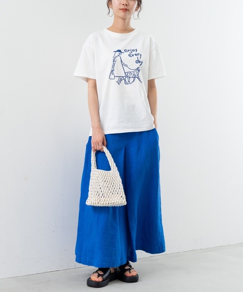 refinedworks（リファインドワークス）の「【refinedworks】フロント プリント デザイン が 可愛い Tシャツ（Tシャツ/カットソー・レディース・アイボリー/グリーン・FREE）」の15枚目の写真