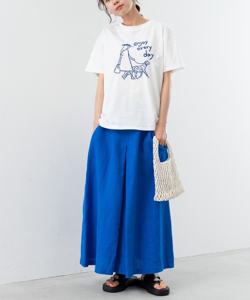 refinedworks（リファインドワークス）の「【refinedworks】フロント プリント デザイン が 可愛い Tシャツ（Tシャツ/カットソー・レディース・アイボリー/グリーン・FREE）」の19枚目の写真