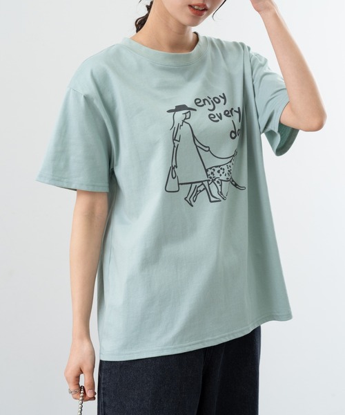 refinedworks（リファインドワークス）の「【refinedworks】フロント プリント デザイン が 可愛い Tシャツ（Tシャツ/カットソー・レディース・アイボリー/グリーン・FREE）」の22枚目の写真