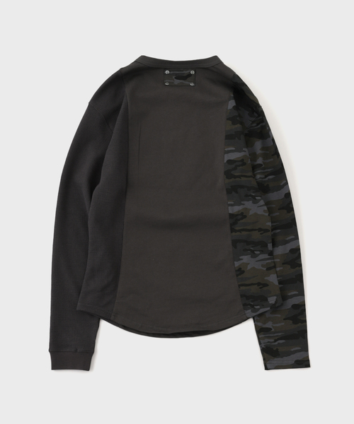 PARANOID（パラノイド）の「【PARANOID / パラノイド】ドッキング ロング Tシャツ（Tシャツ/カットソー・メンズ・カーキ/ブラック・LARGE/MEDIUM/SMALL）」の3枚目の写真